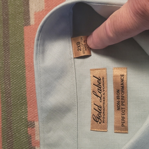 Men's Roundtree and Yorke Gold Label no-iron short sleeve shirt size 2XB. - Picture 2 of 6